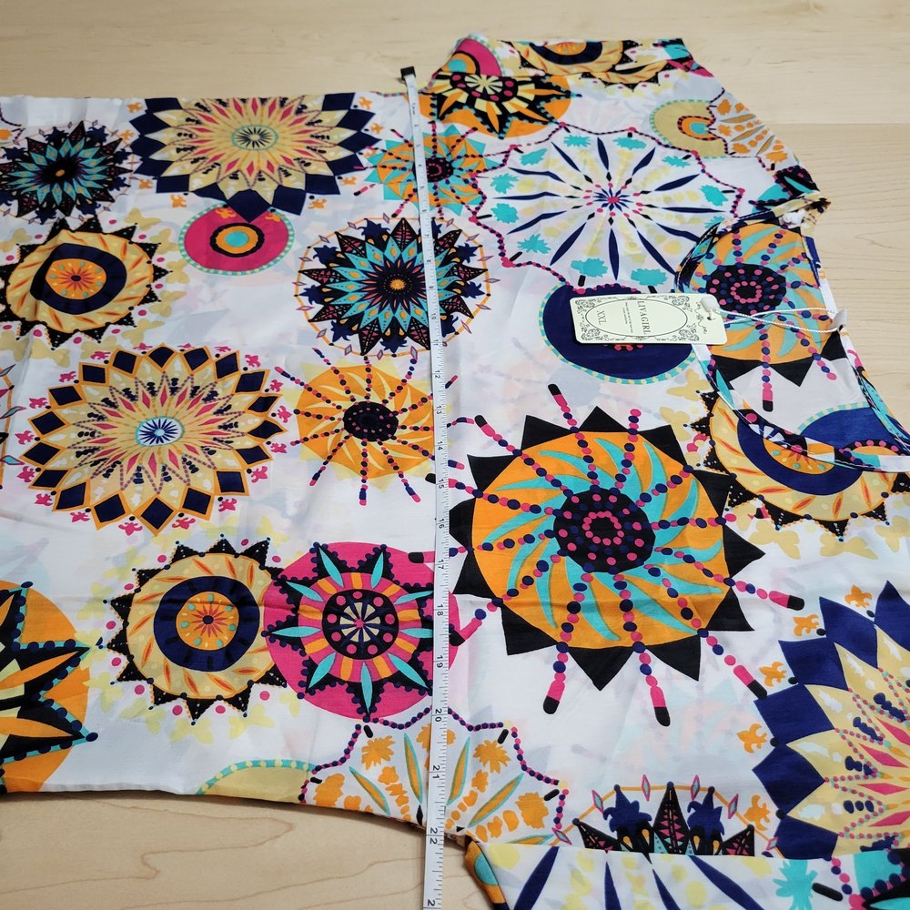 Livagirl Multicolor Short Sleeve Blouse  *NWT* Size XXL - Picture 7 of 11